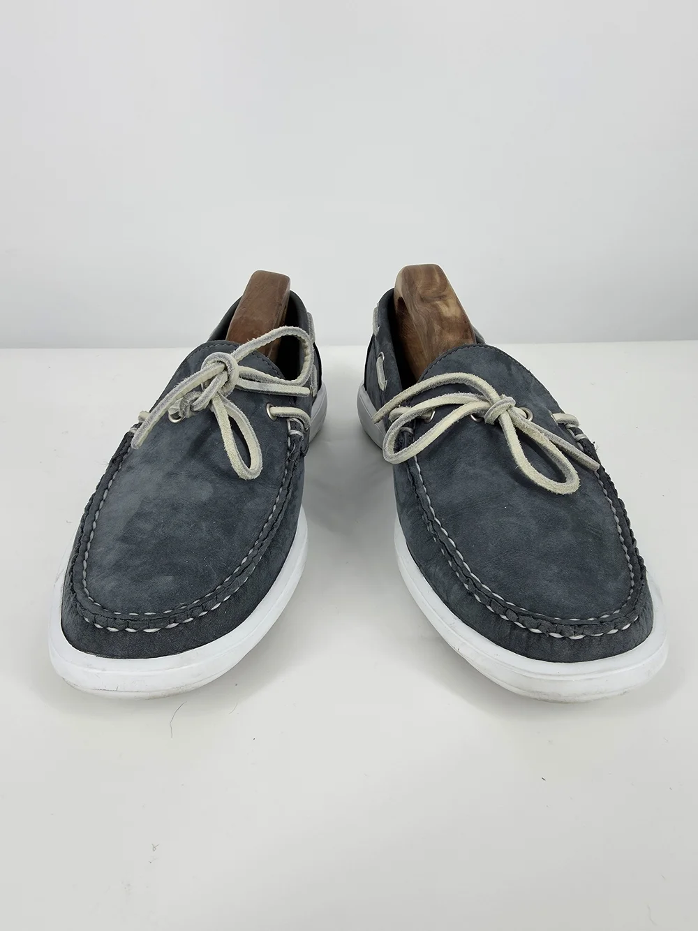 Allen Edmonds Ely Blue Suede Boat Shoes Loafers 10 D